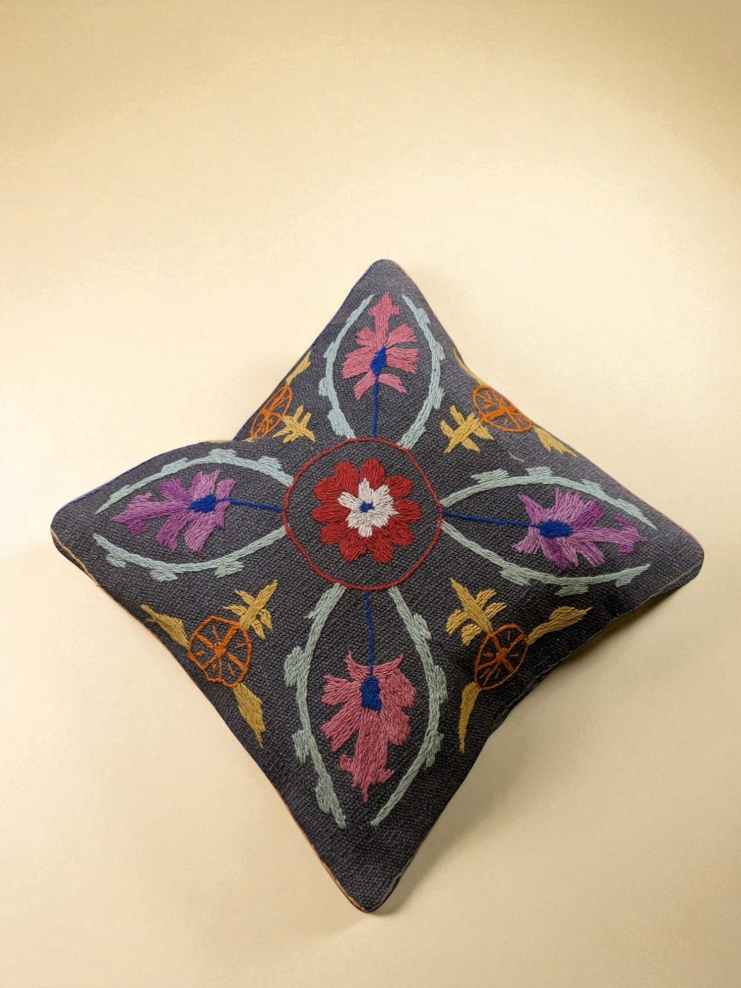 Suzani Hand Embroidered Cushion Cover - 45 x 45 cm