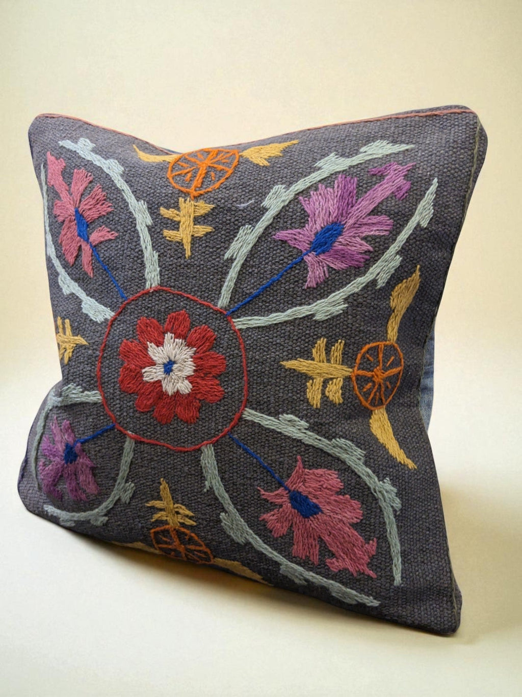 Suzani Hand Embroidered Cushion Cover - 45 x 45 cm