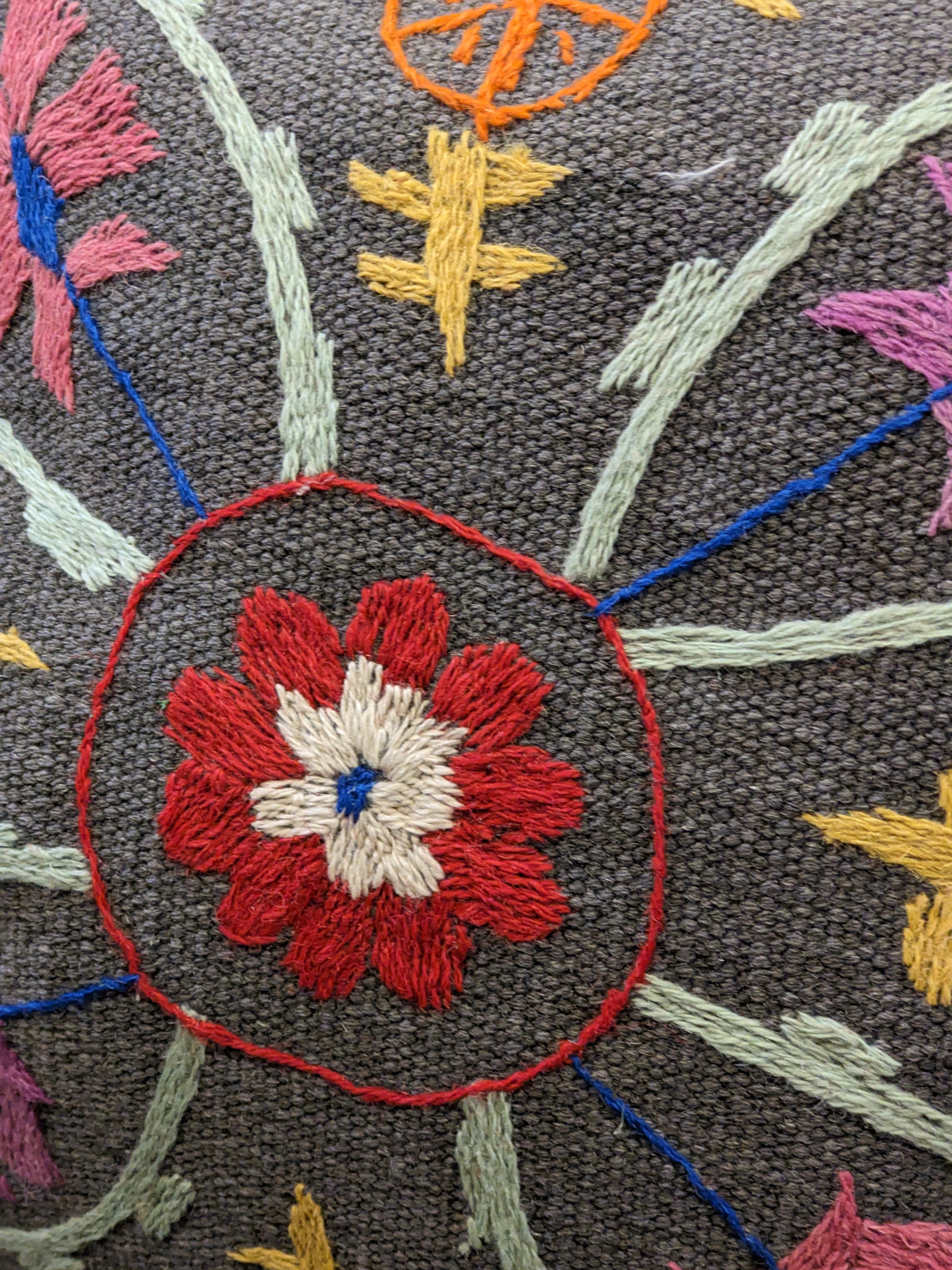 Suzani Hand Embroidered Cushion Cover - 45 x 45 cm