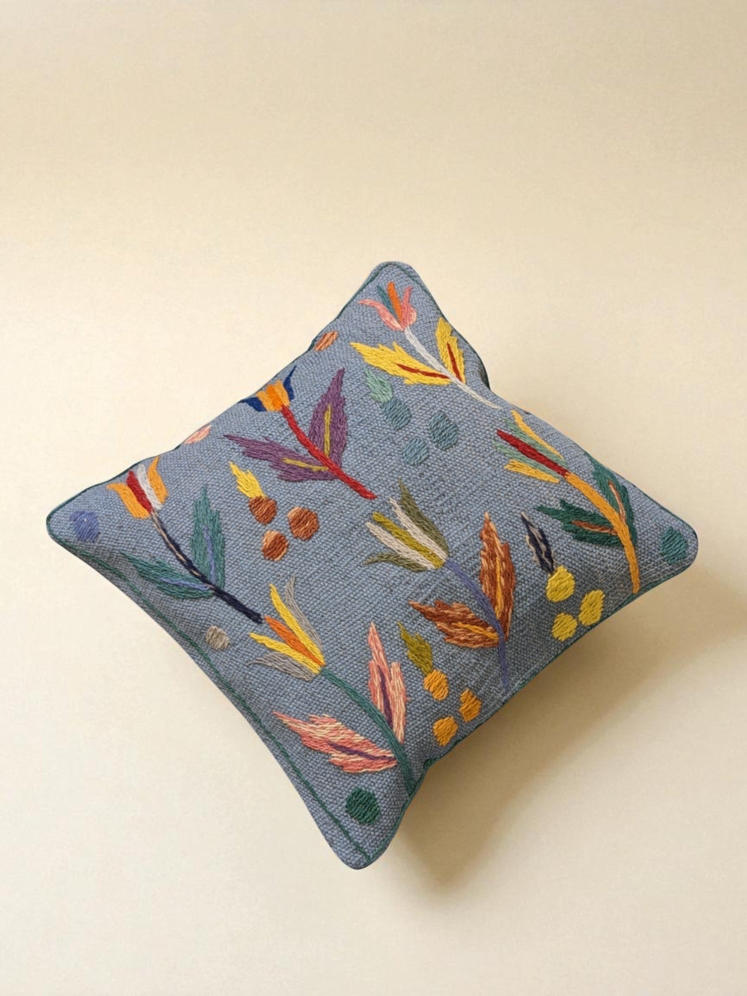 Suzani Hand Embroidered Cushion Cover - 45 x 45 cm
