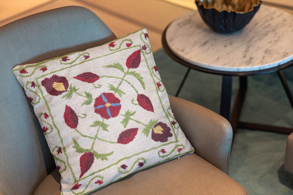 Suzani Hand Embroidered Cushion Cover - 45 x 45 cm