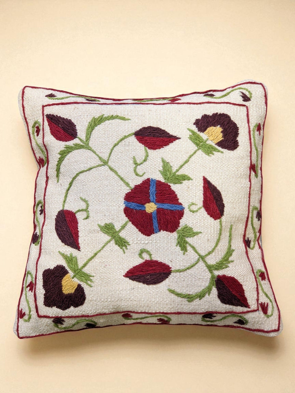 Suzani Hand Embroidered Cushion Cover - 45 x 45 cm