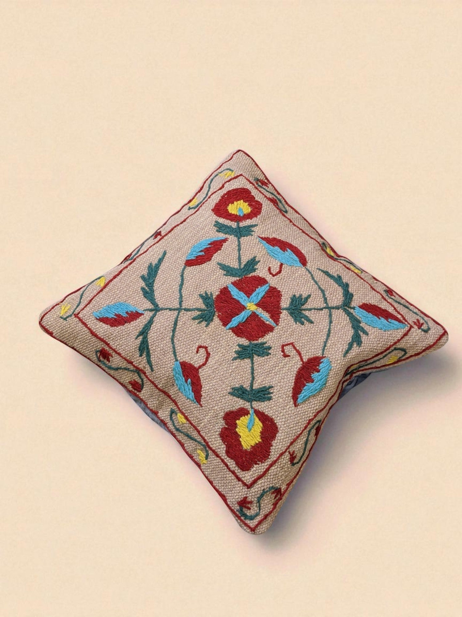 Suzani Hand Embroidered Cushion Cover - 45 x 45 cm