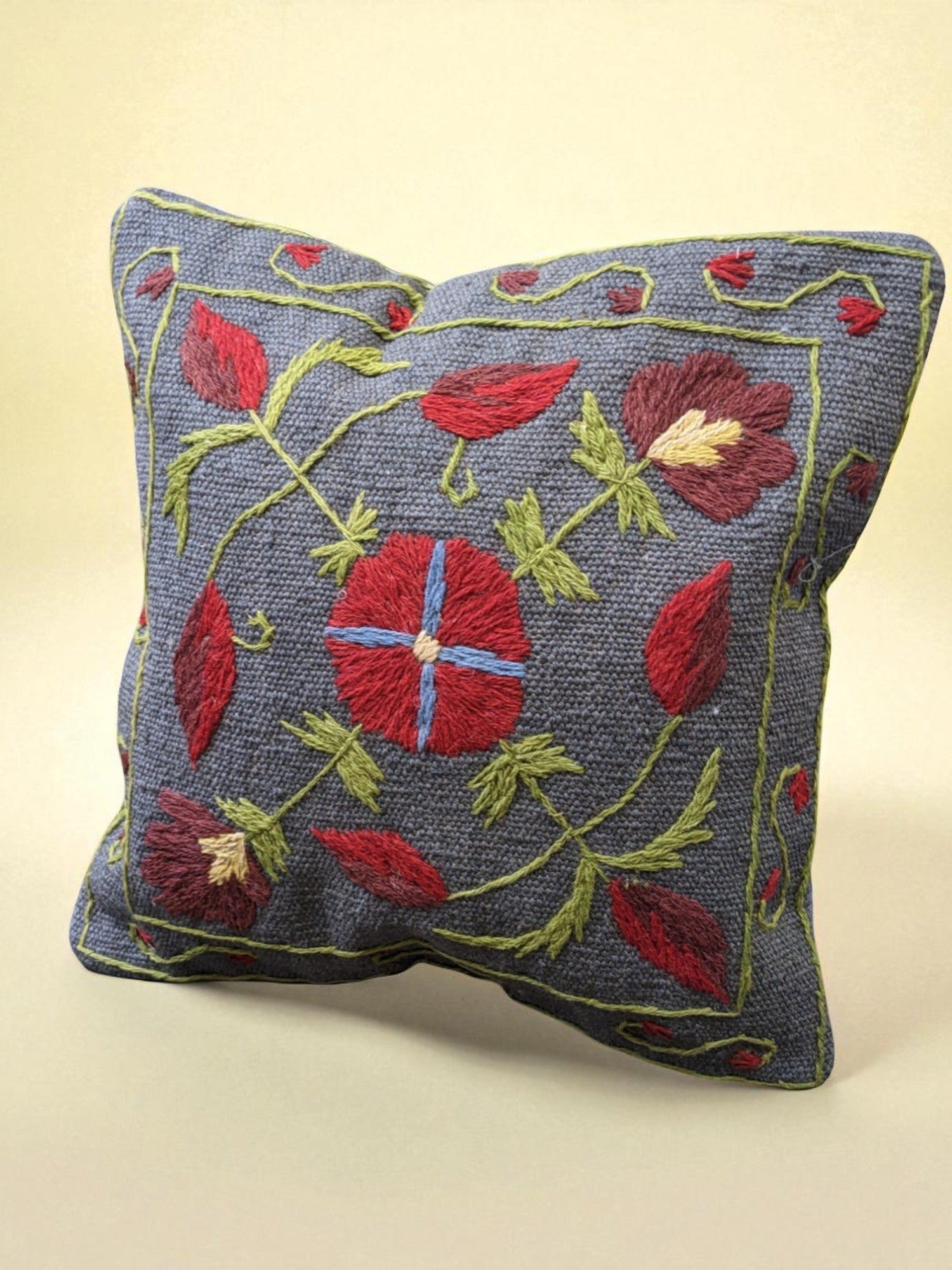 Suzani Hand Embroidered Cushion Cover - 45 x 45 cm