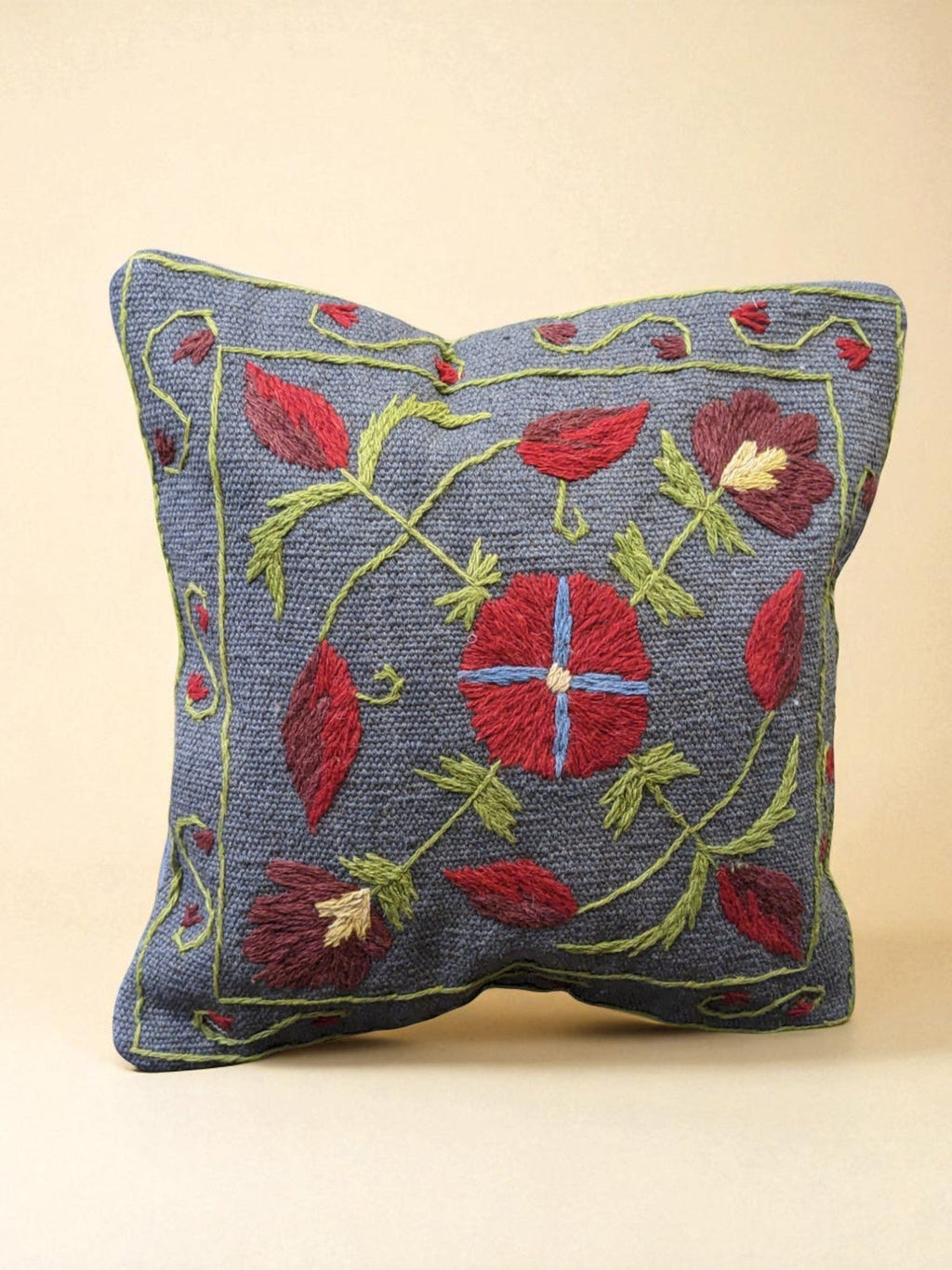 Suzani Hand Embroidered Cushion Cover - 45 x 45 cm