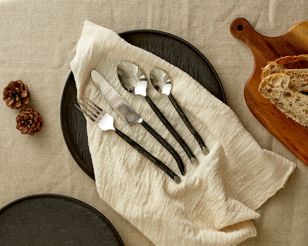 Seville Silver Stainless Steel Rustic Cutlery Set