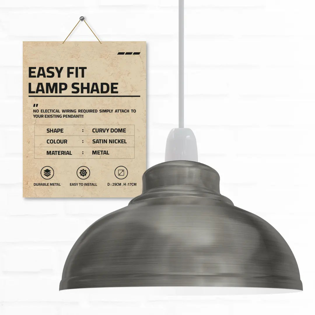Vintage Retro Curvy Dome Metal Pendant Light Shade