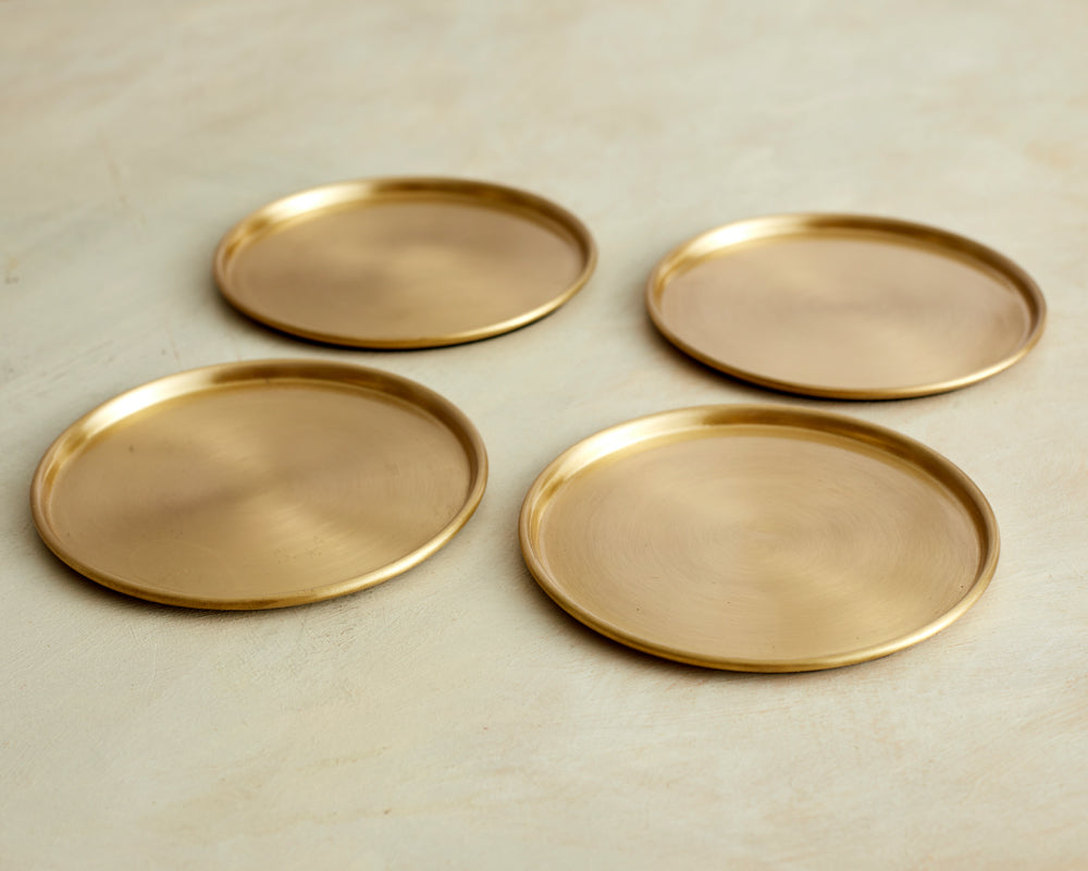 Indira Brass Coasters - Set of 4