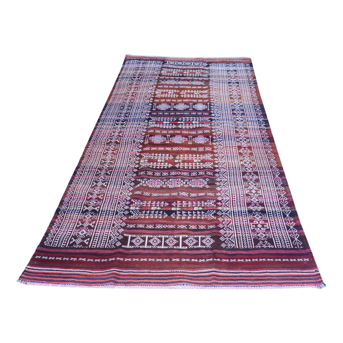 Baluch -Soumak- Copper- Rust- Vintage- Rug
