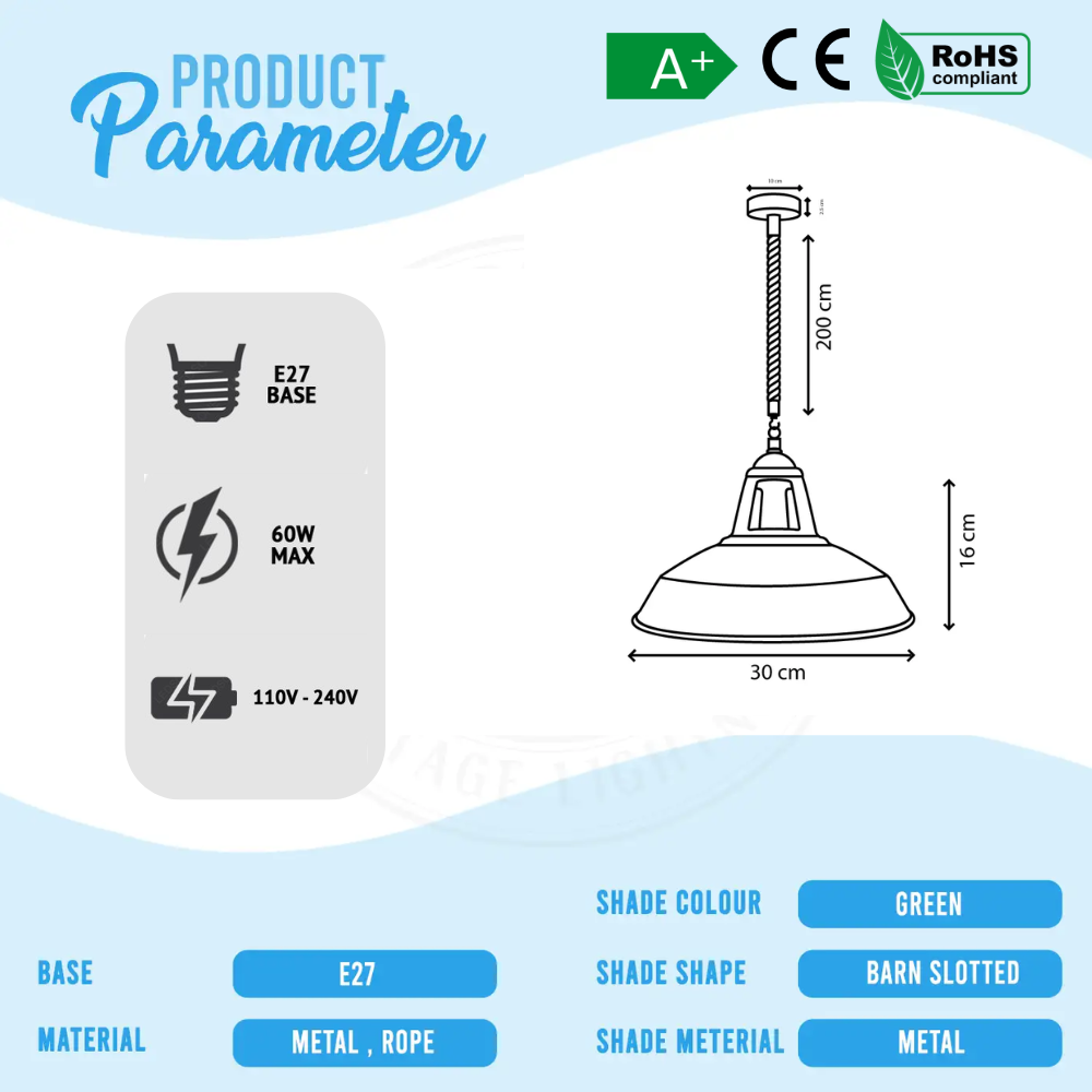 Industrial-Style Dimmable Hemp Rope Pendant Light Fixture