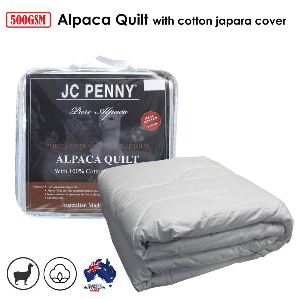 NNEDSZ 500GSM Alpaca Quilt with Cotton Japara Cover - King
