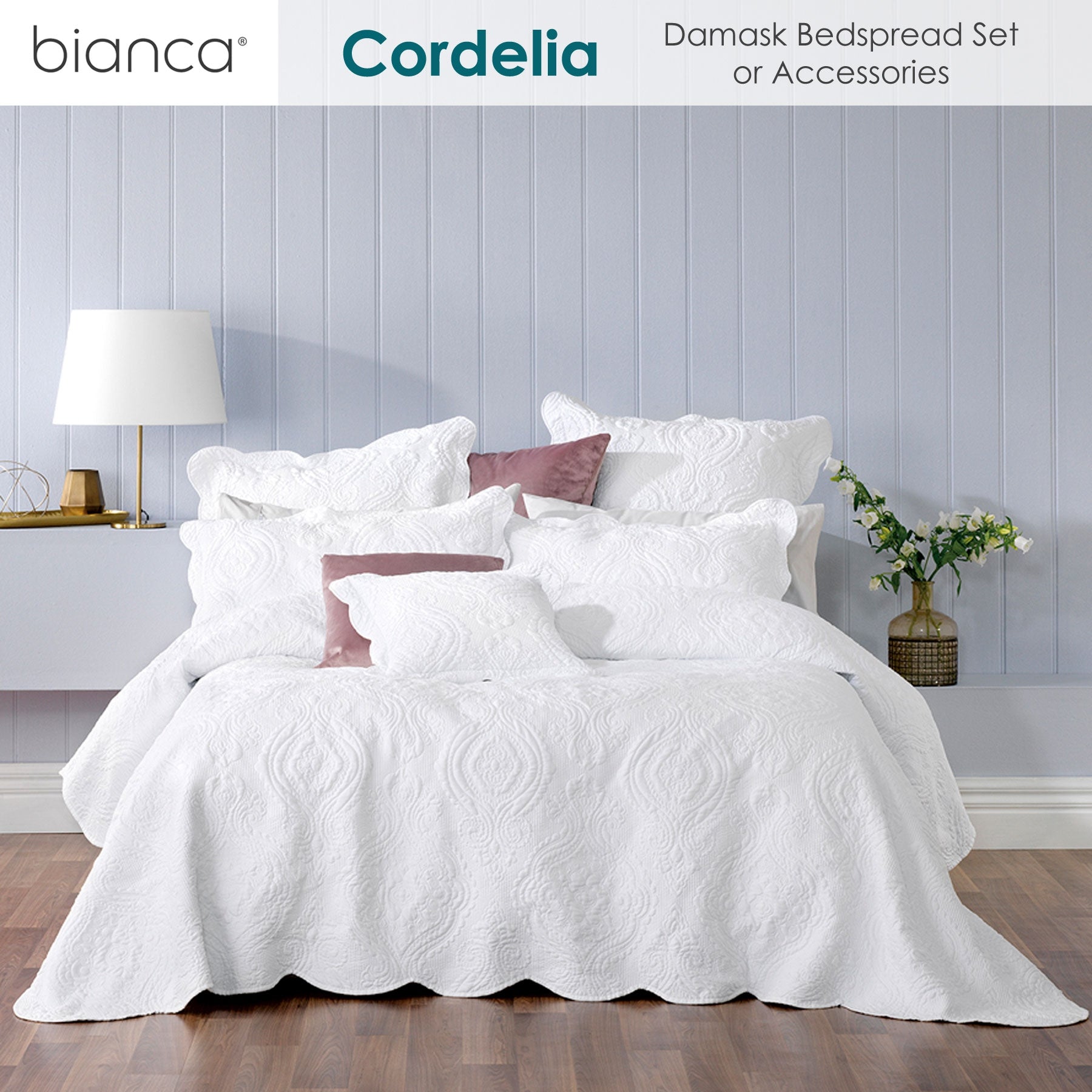 NNEDSZ Bianca Elegance Cordelia White Bedspread Set King