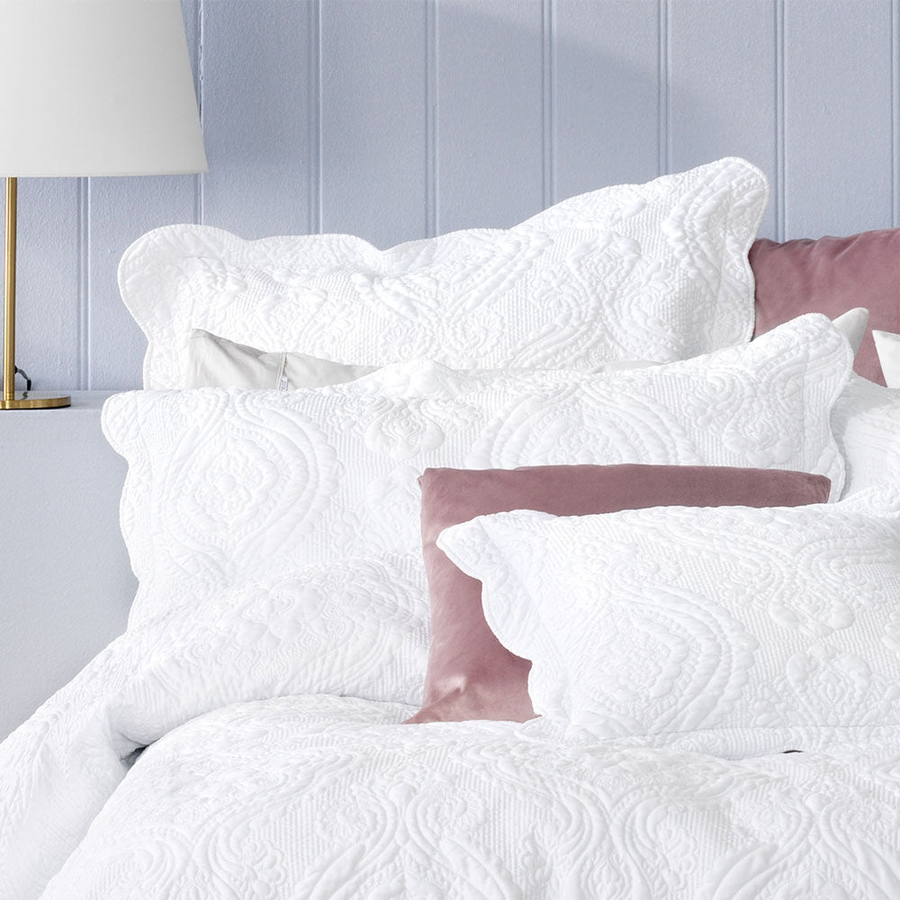 NNEDSZ Bianca Elegance Cordelia White Bedspread Set Queen
