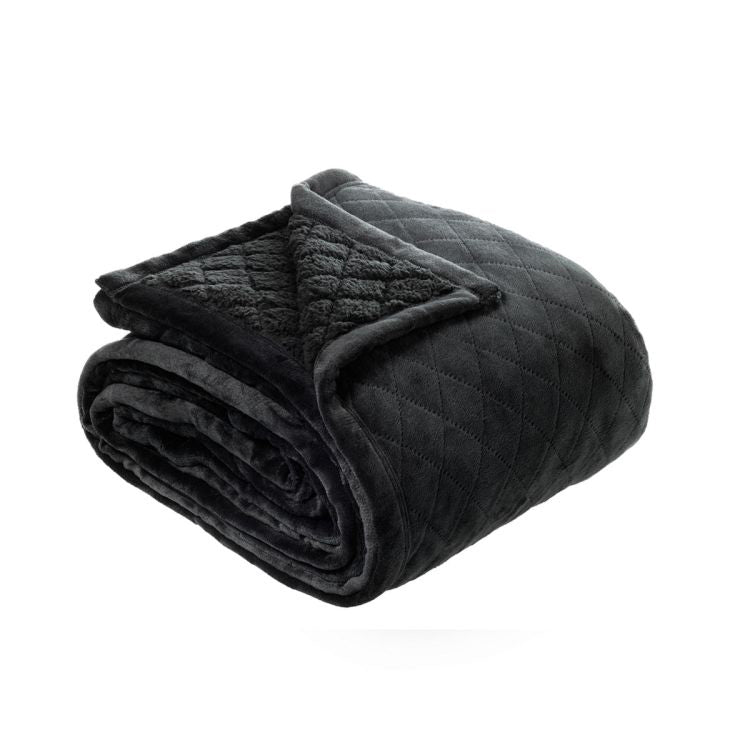 NNEDSZ Bianca Mansfield Blanket Charcoal Super King