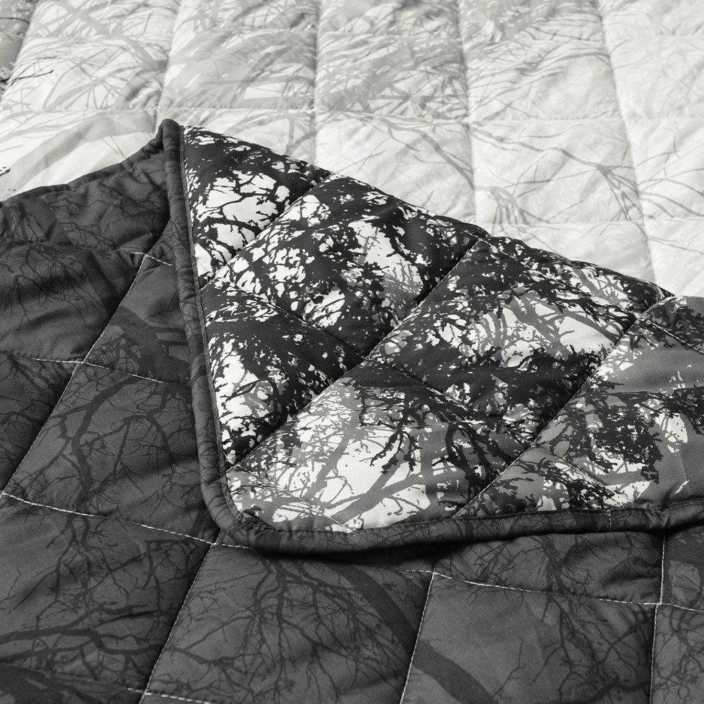 NNEDSZ Bianca Boscage Black Forest Printed Quilted Polyester Coverlet Set Queen/King