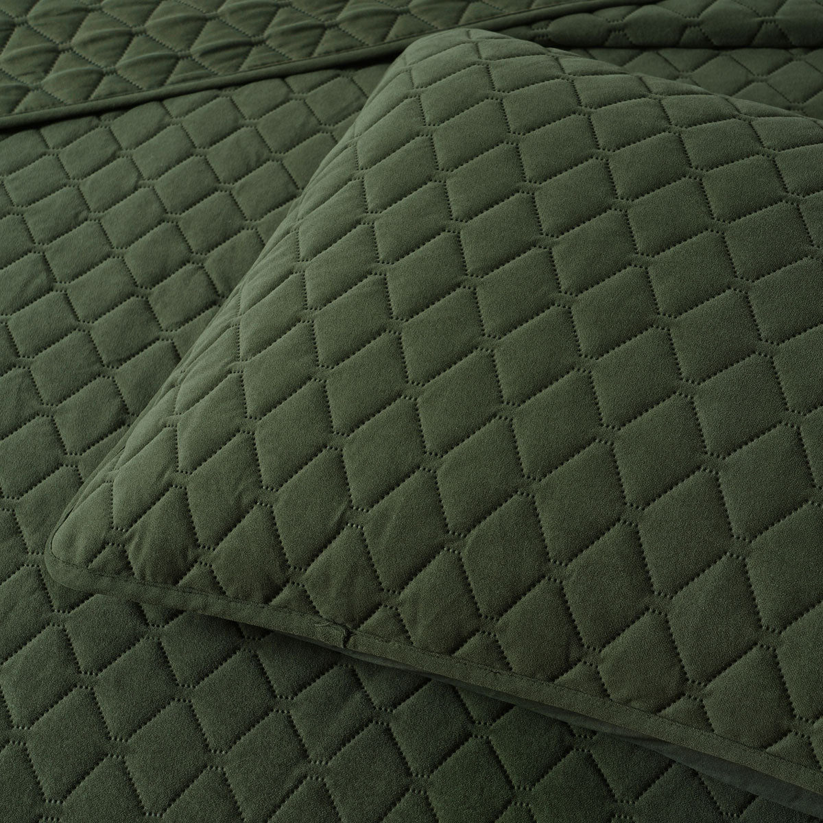 NNEDSZ Bianca Lester Olive Velvet Diamond Polyester Coverlet Set Queen/King