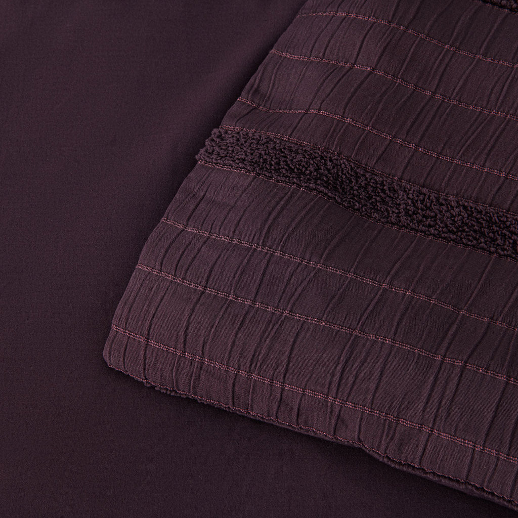 NNEDSZ Bianca Malua Grape Jacquard Striped Quilt Cover Set King