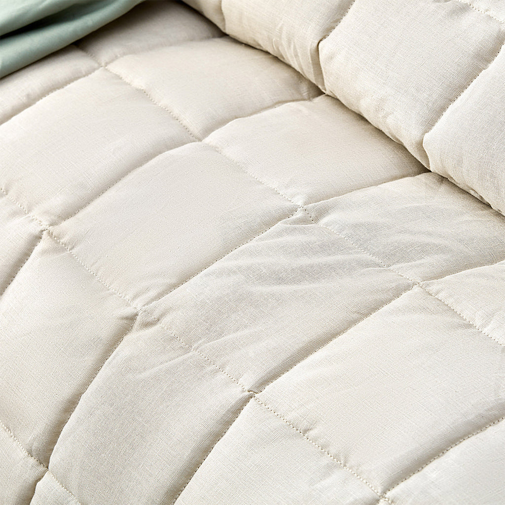 NNEDSZ Vintage Design Homewares Natural French Linen Coverlet Set King