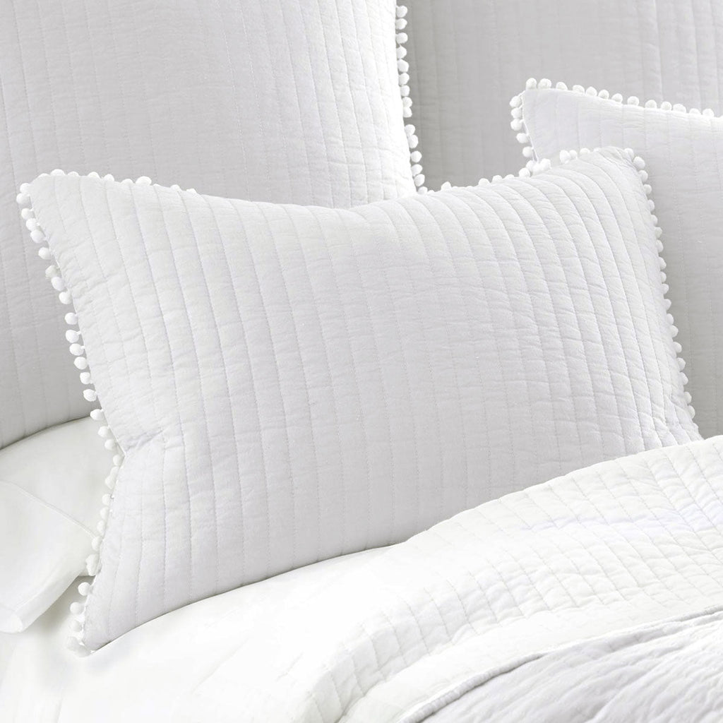 NNEDSZ Jenny Mclean Clavo Pompom White 3 Piece 100% Cotton Coverlet Set King