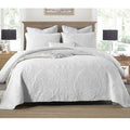 NNEDSZ Cotton Rich Lightly Quilted Coverlet Set Royale White King