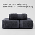 NNEDSZ Dark Grey Luxury Cotton Towel Set(Towel + Bath Towel) - Quick Dry, Extra Thick & Absorbent, Perfect for Bath & Beach-0