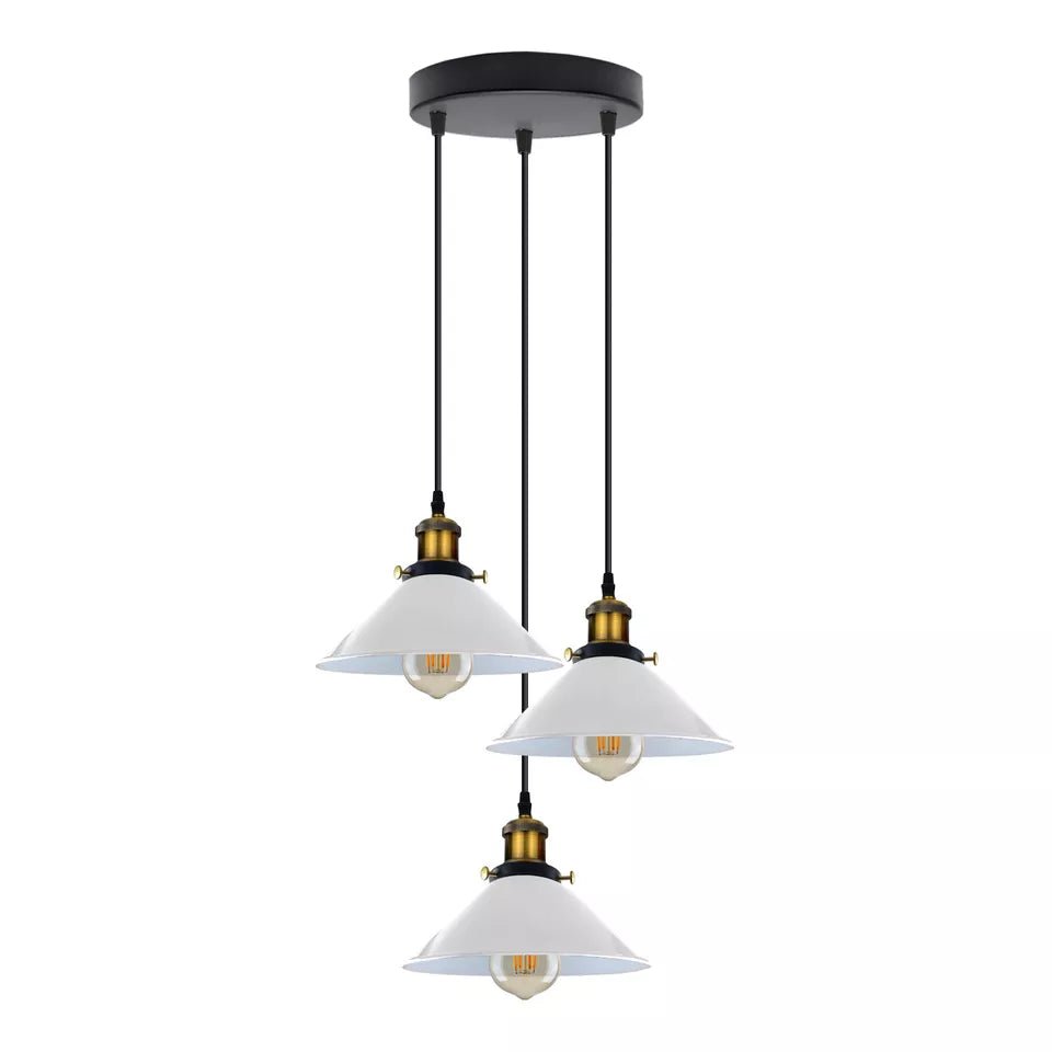 Vintage E27 Pendant Light Trio - Retro Ambiance Lighting