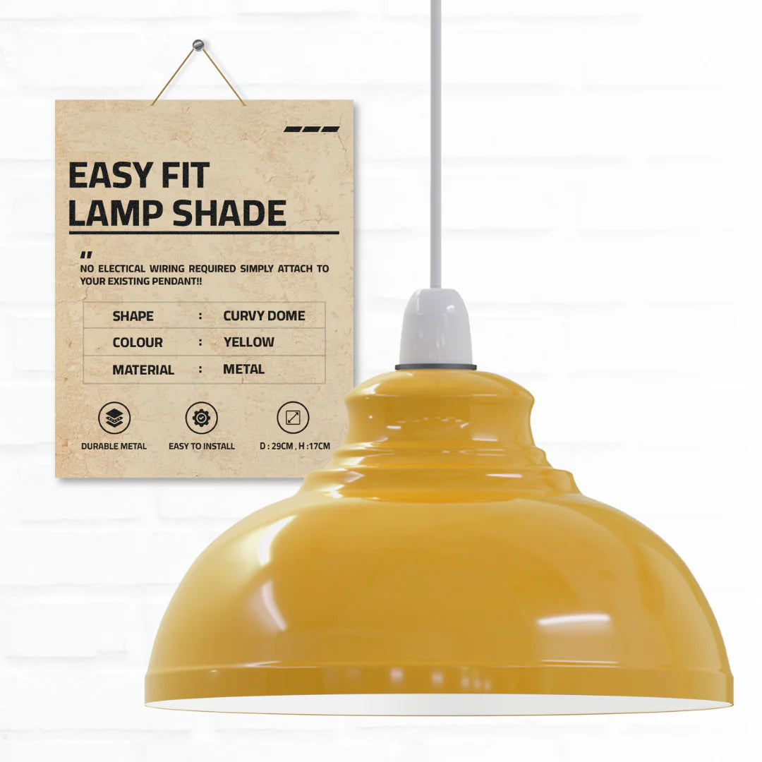Vintage Retro Curvy Dome Metal Pendant Light Shade