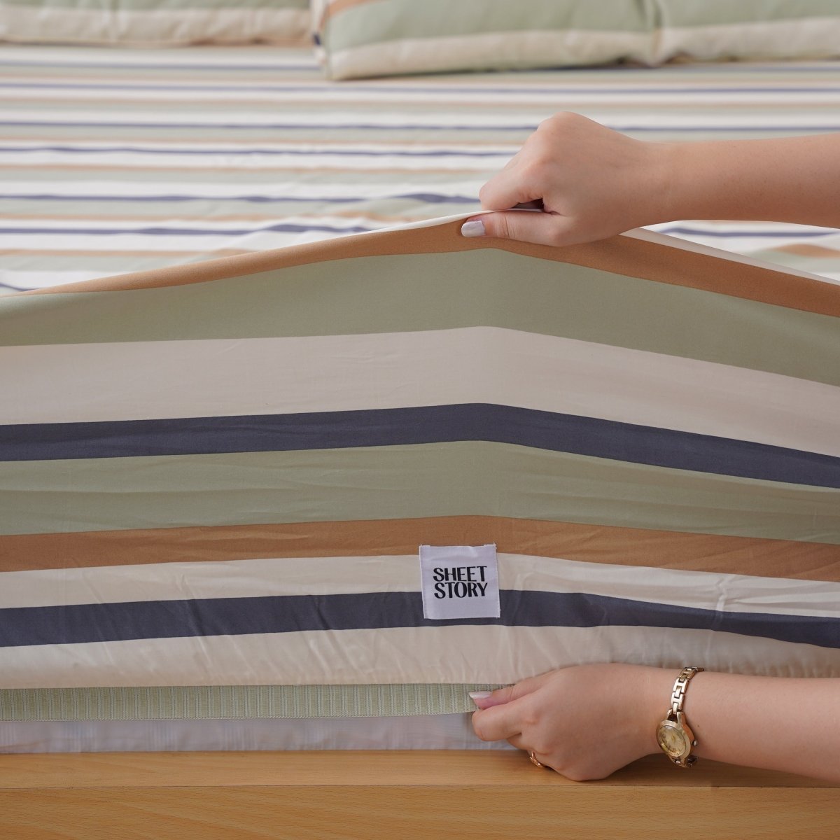 Ackly Bamboo - Harmony Stripe Fitted Sheet