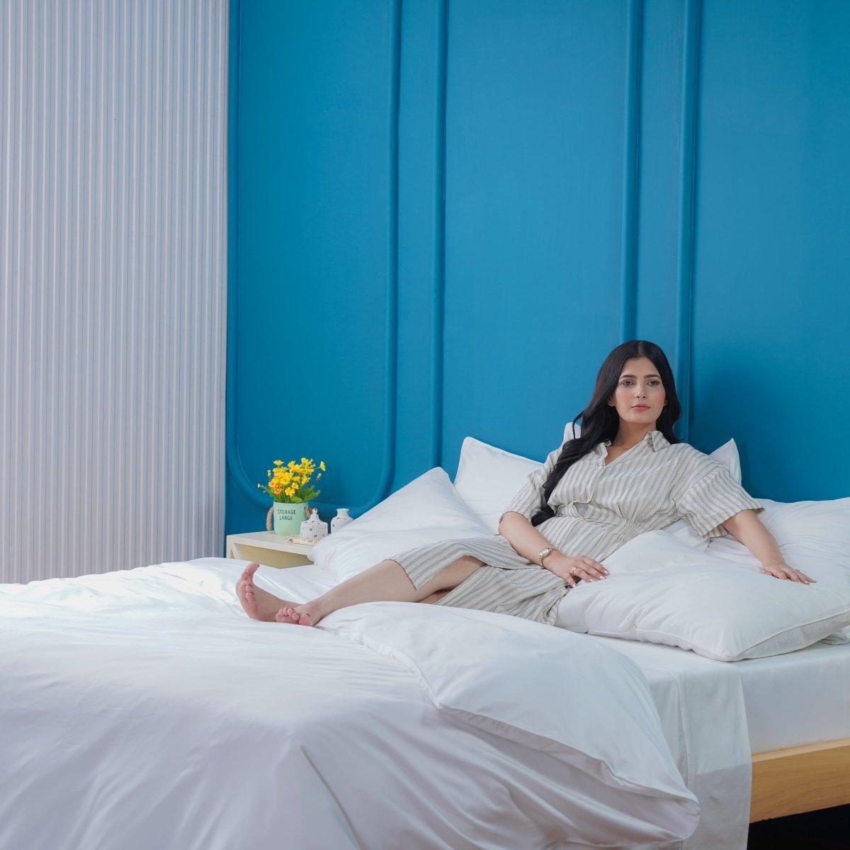 Ackly Bamboo - White Duvet Cover