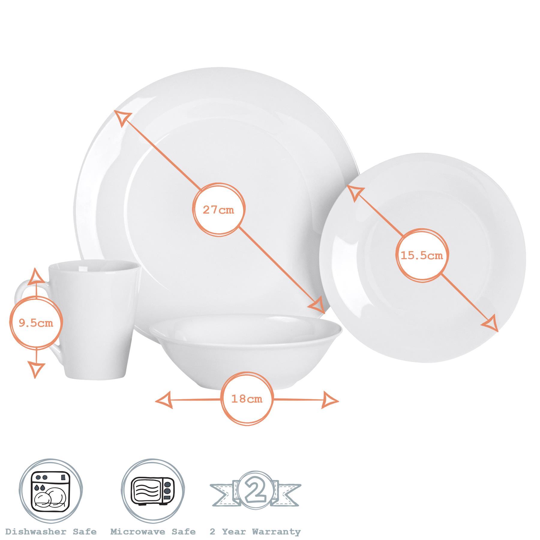 16pc White Dinner Set