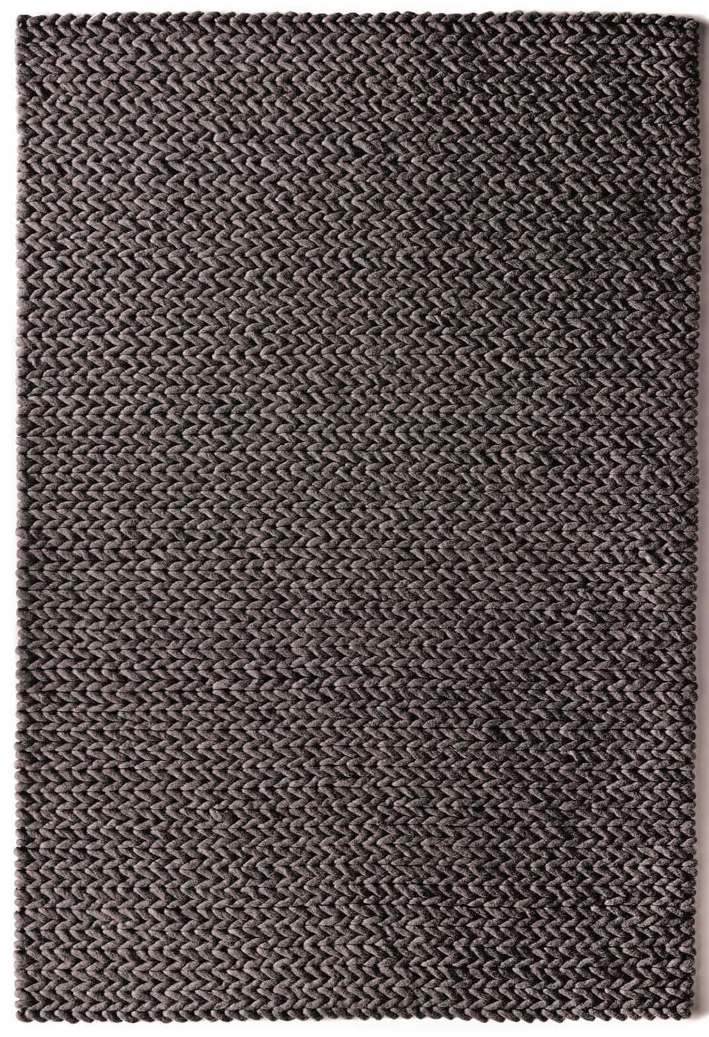 Fusion Dark Grey Braided Wool Rug