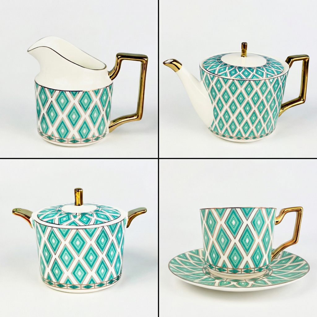 The Edwardian Emerald Diamant Bone China Tea Set