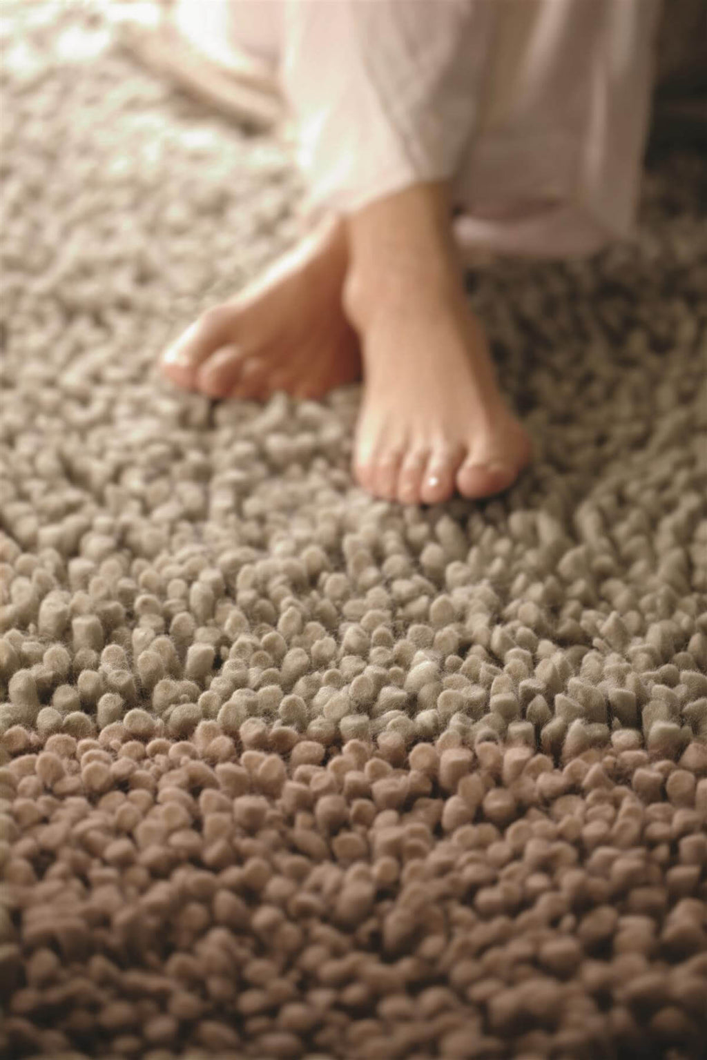 Maine Oyster Shaggy Pile Wool Rug