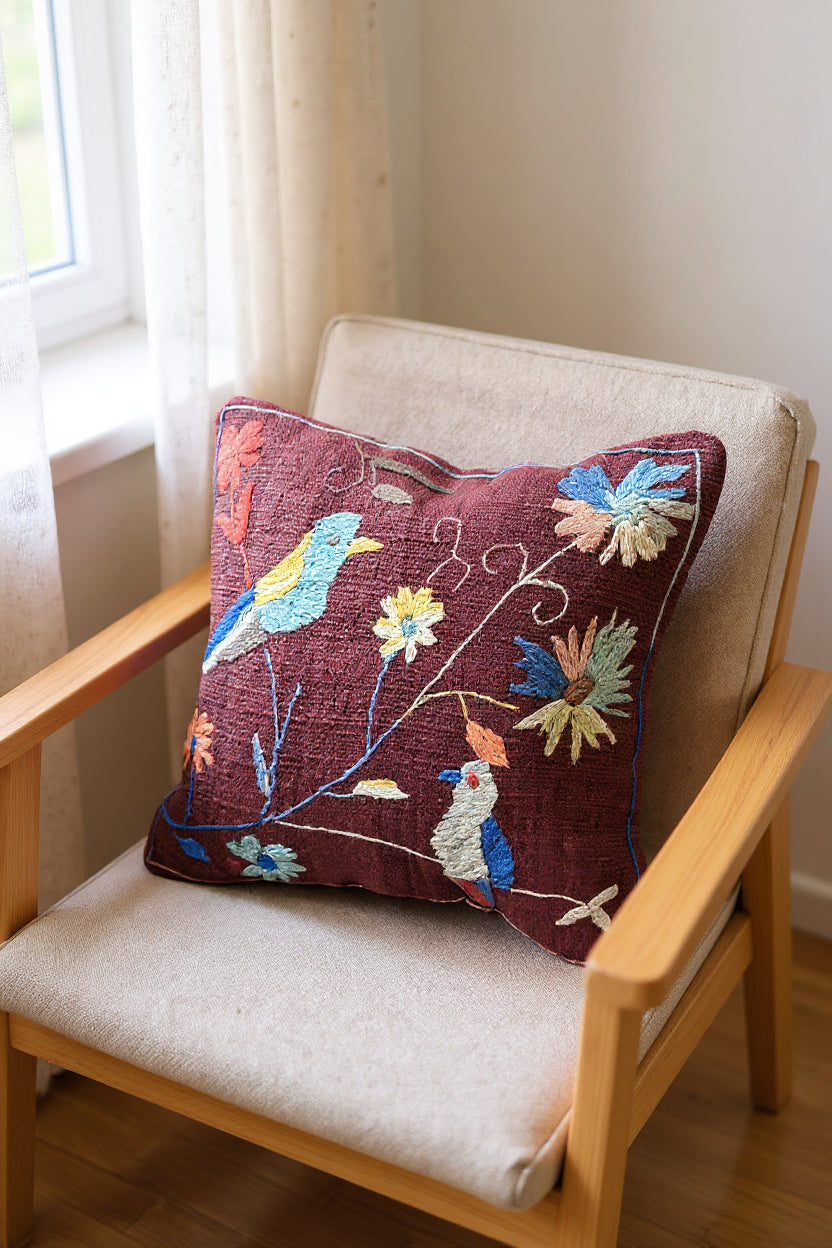 Suzani Hand Embroidered Cushion Cover - 45 x 45 cm