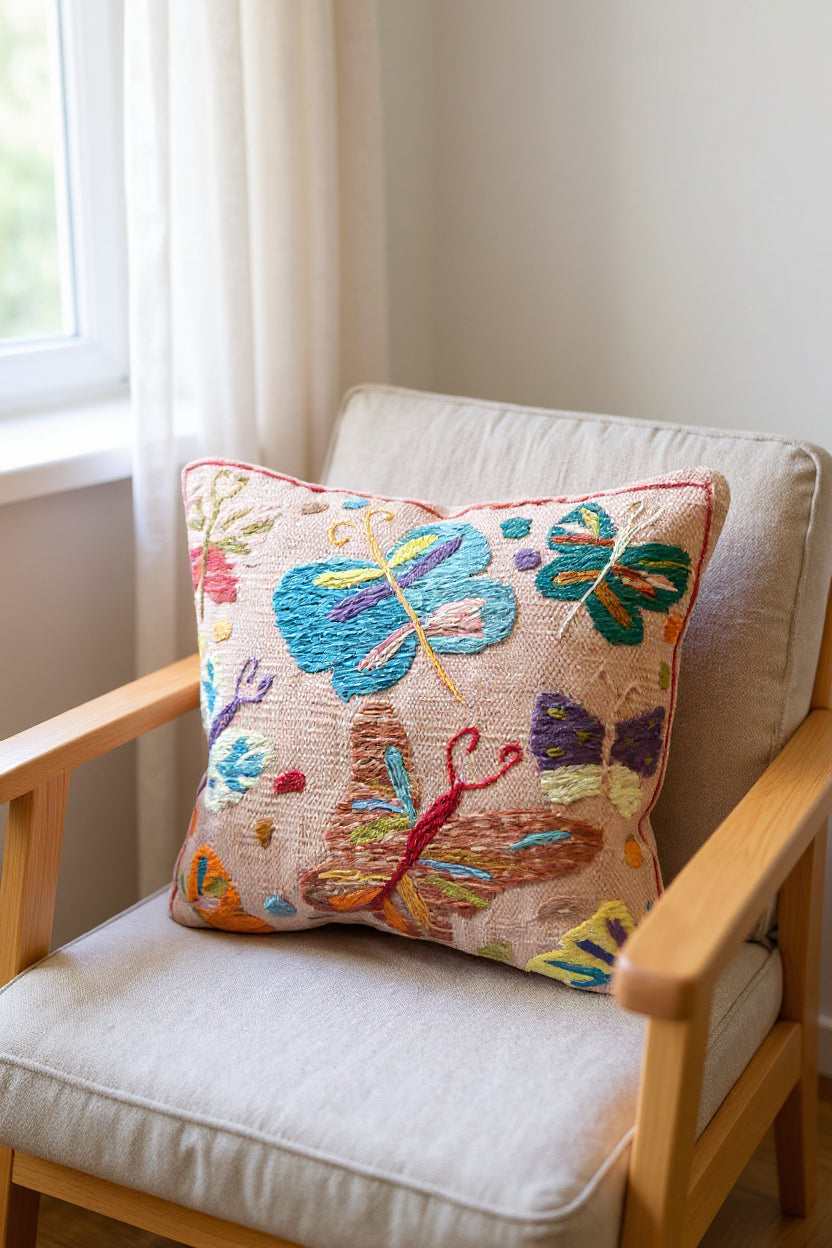 Suzani Hand Embroidered Cushion Cover - 45 x 45 cm