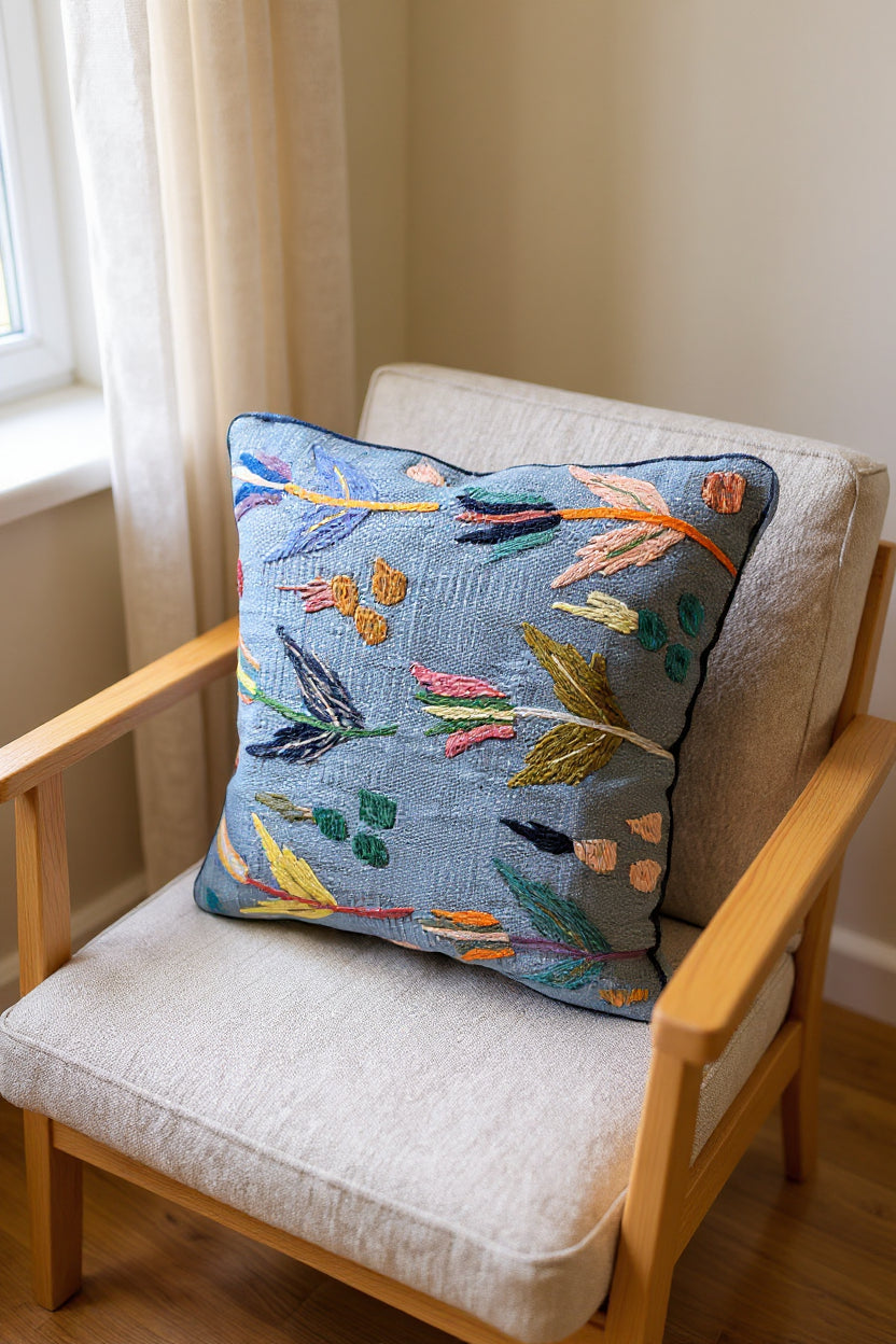 Suzani Hand Embroidered Cushion Cover - 45 x 45 cm