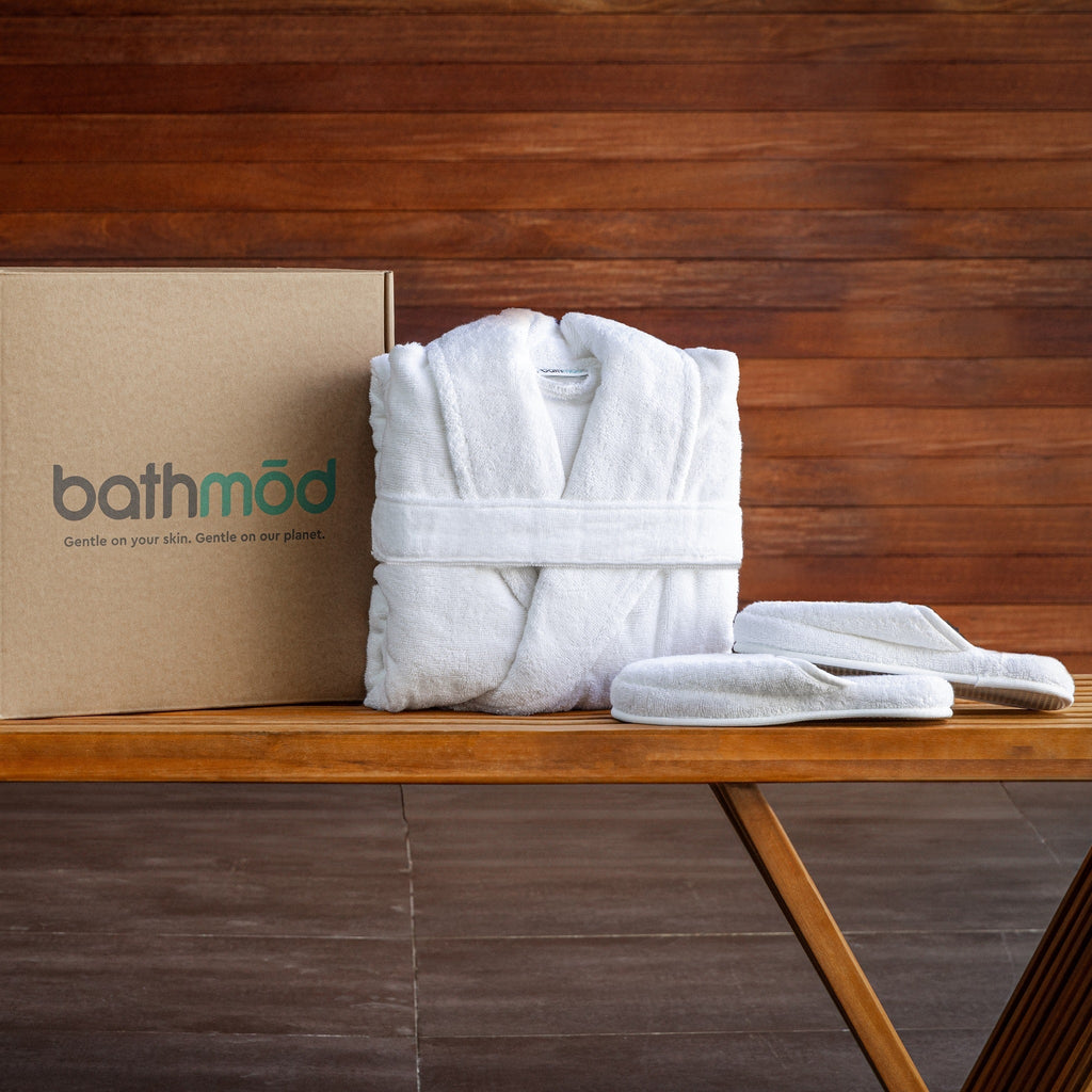 Luxury Organic Bathrobe & Slipper Set