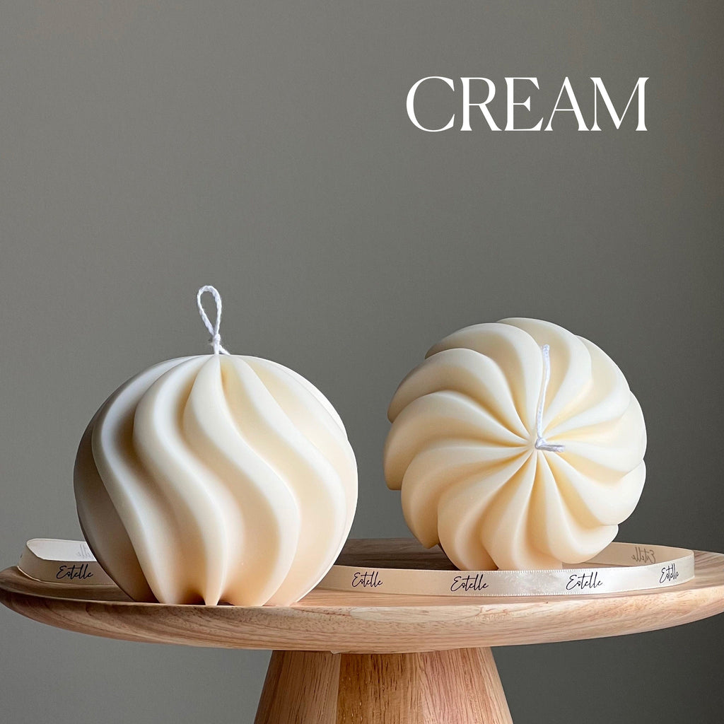 Handmade Swirl Ball Candle | Trendy Home Decor-2