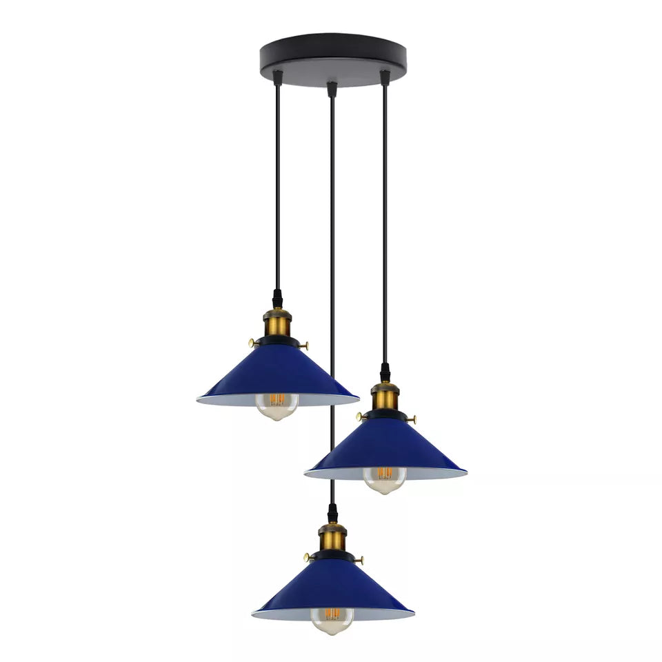 Vintage E27 Pendant Light Trio - Retro Ambiance Lighting