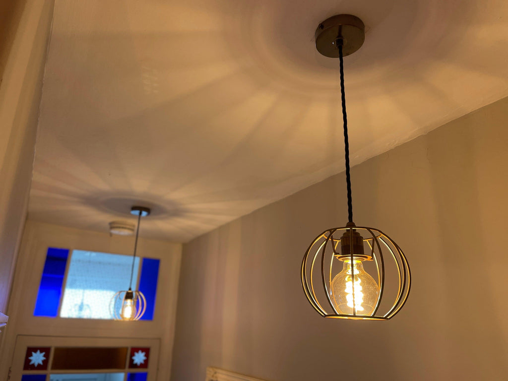 Pendant Light with Pumpkin Shade