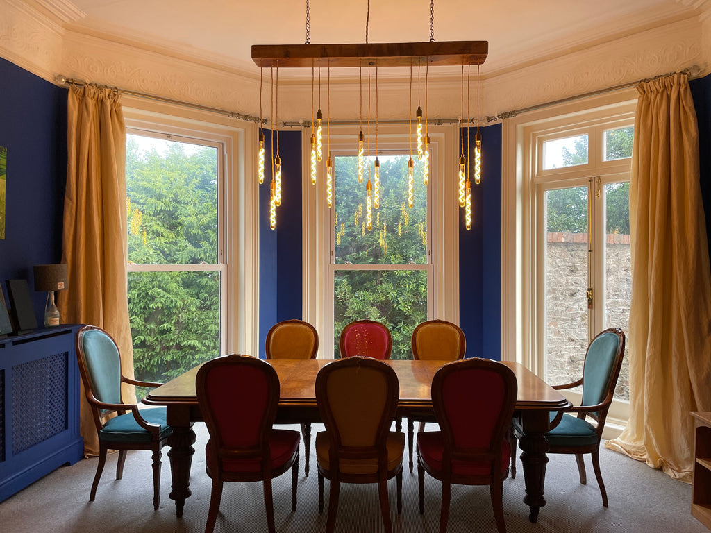 Quintriplet Oak Beam Chandelier