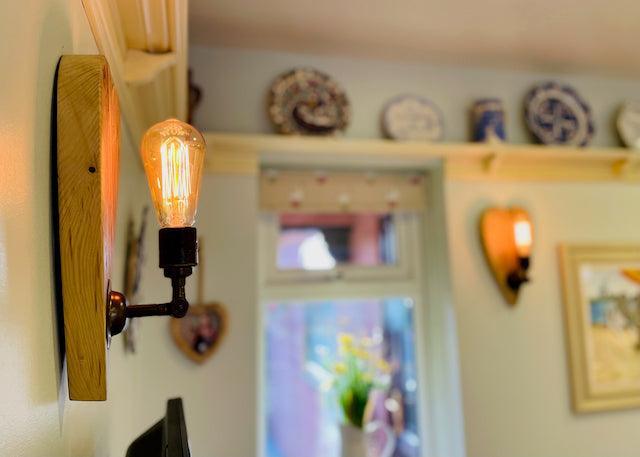 Rustic Love Heart Wall Light