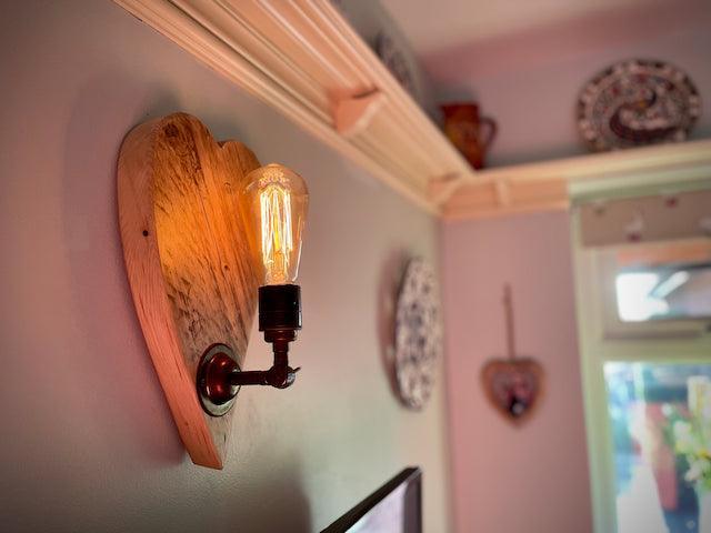 Rustic Love Heart Wall Light
