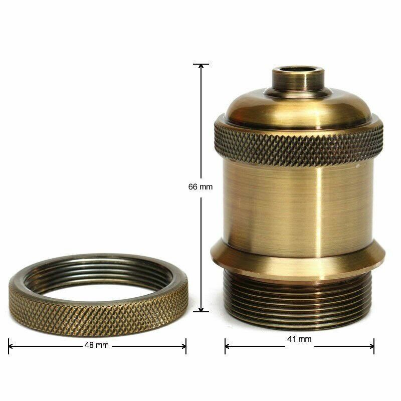 Vintage Brass E27 Lamp Holder for Exposed Bulb Fixtures