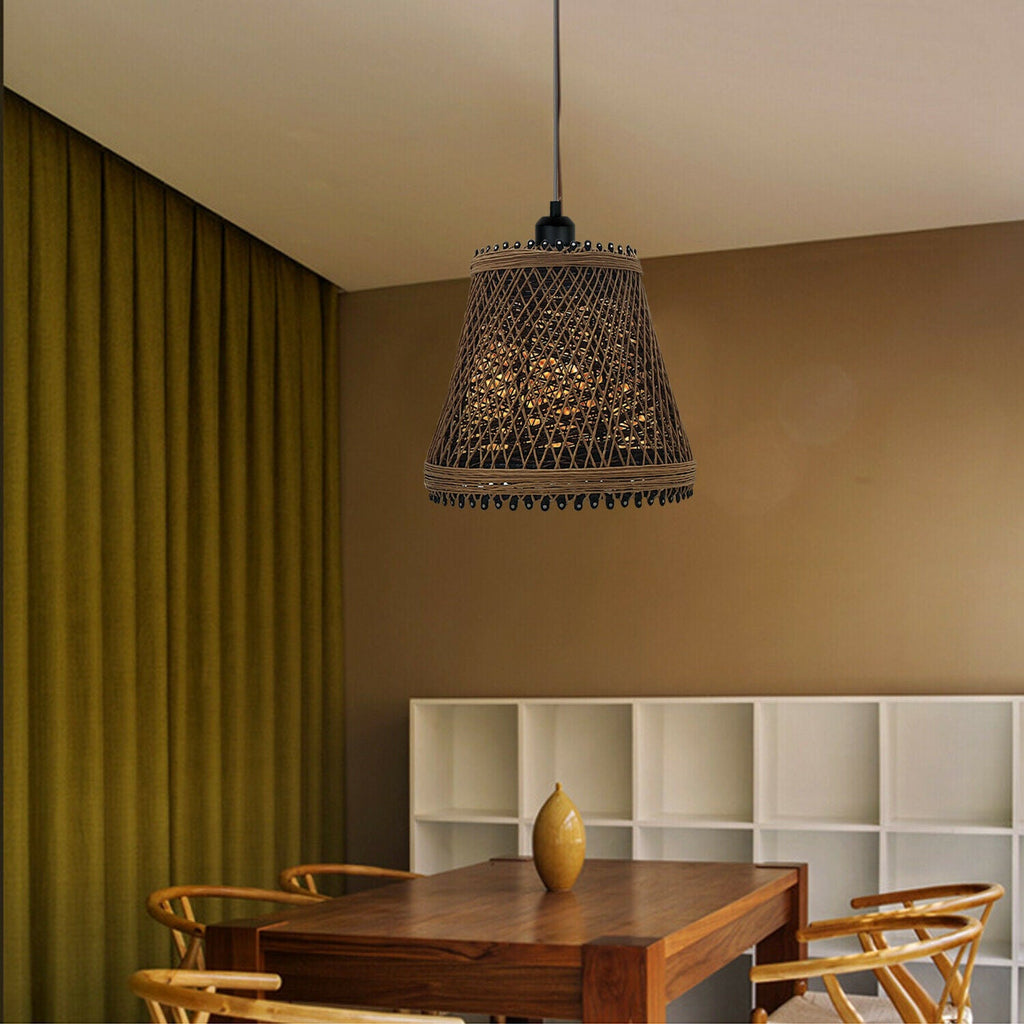 Rustic Woven Cage Pendant Light - Industrial & Natural Charm