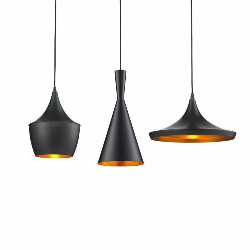 Elegant Black & Gold Pendant Light - E27 Base, Home & Cafe Ambiance
