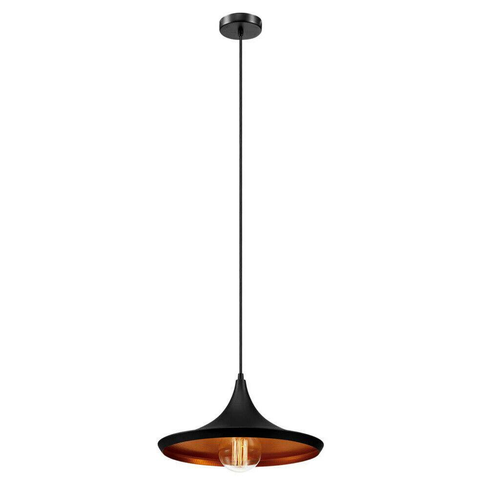 Elegant Black & Gold Pendant Light - E27 Base, Home & Cafe Ambiance