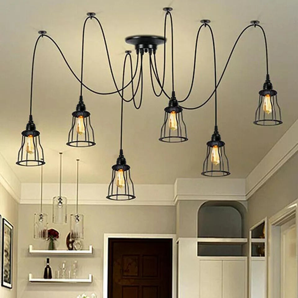 Retro Chandelier Ceiling Spider Light Industrial Pendant Lamp ~2614