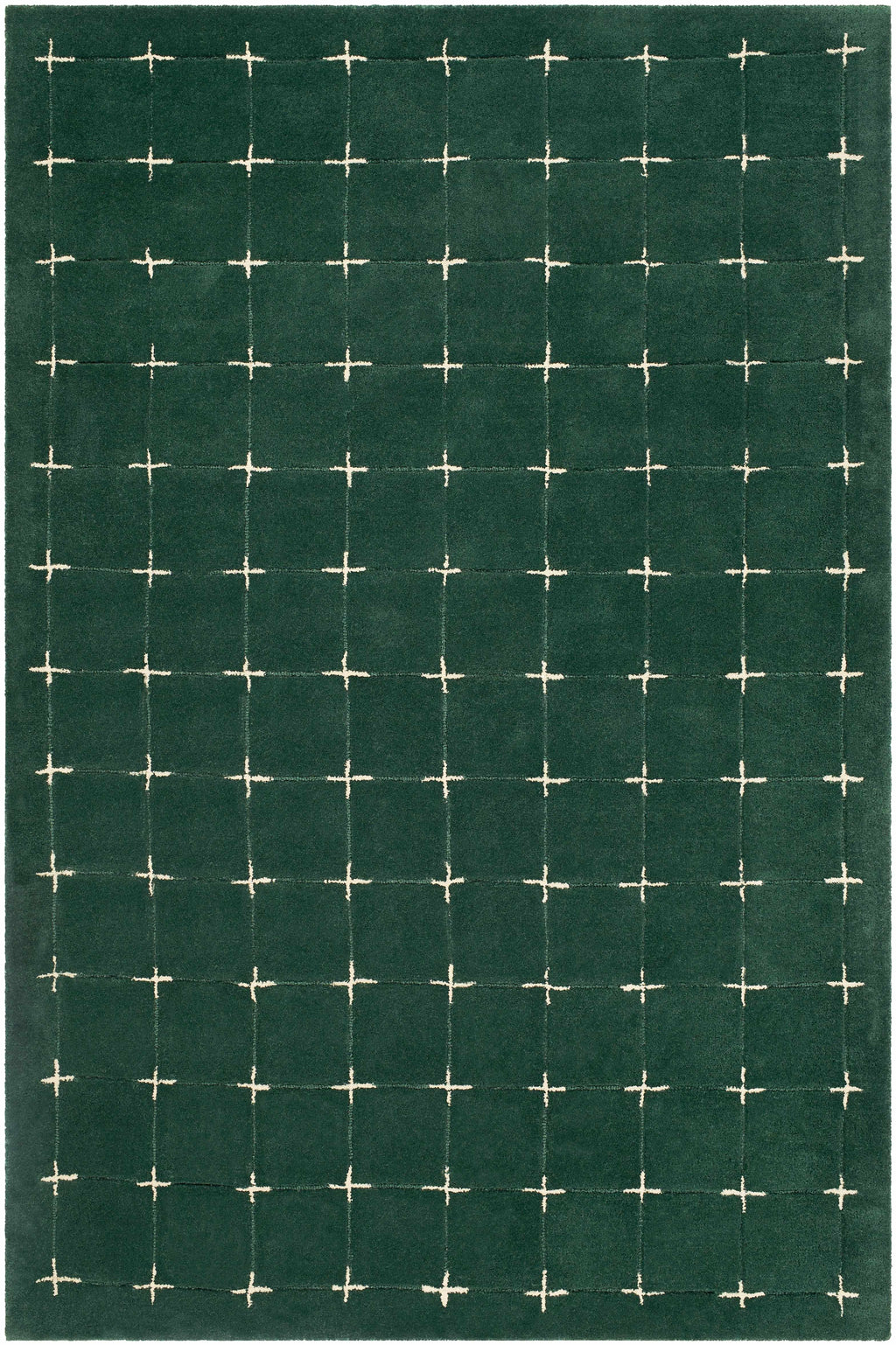 Sanvi Green Tufted Hand Tufted Wool Area Rug