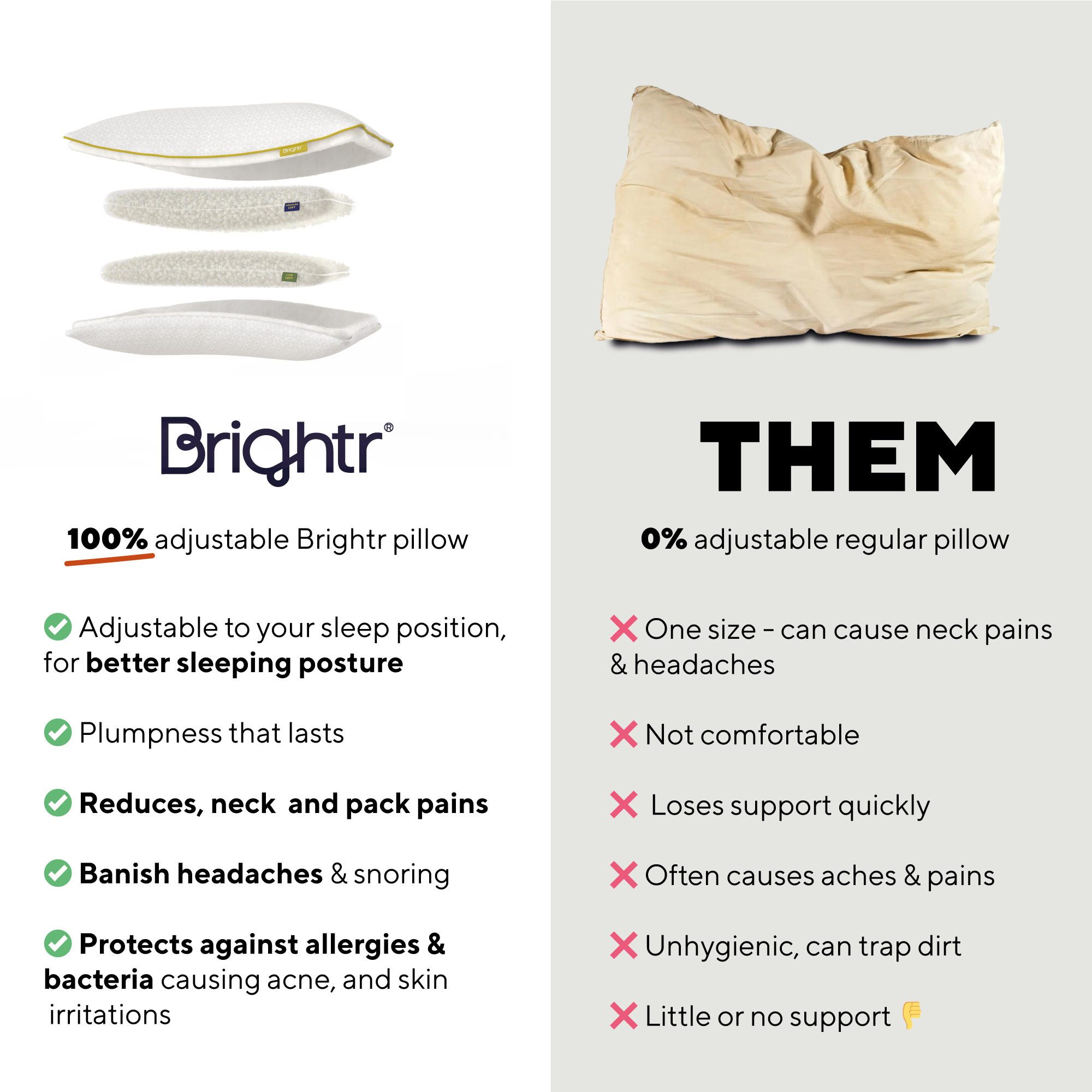 Brightr Stella The Best Pillow for Neck & Shoulder Pains